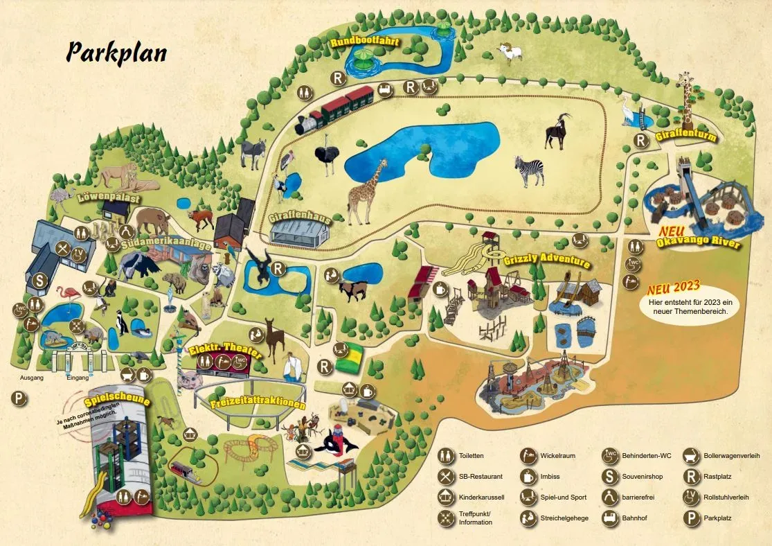 Ausflugsziele rund um den Center Parcs Nordseeküste - der Jaderpark Parkplan