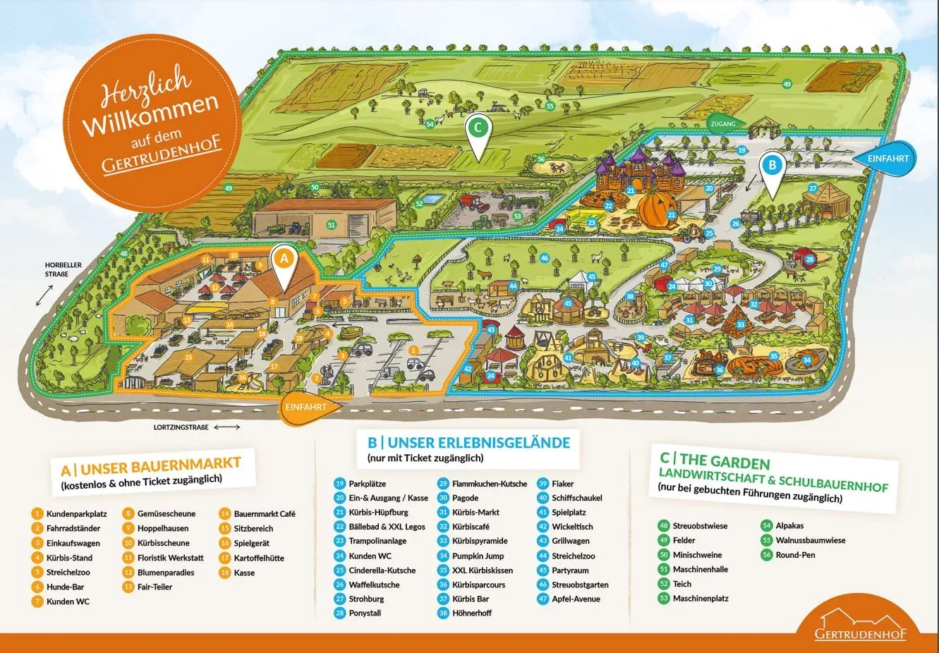 Kinderabenteuerhof Gertrudenhof Lageplan