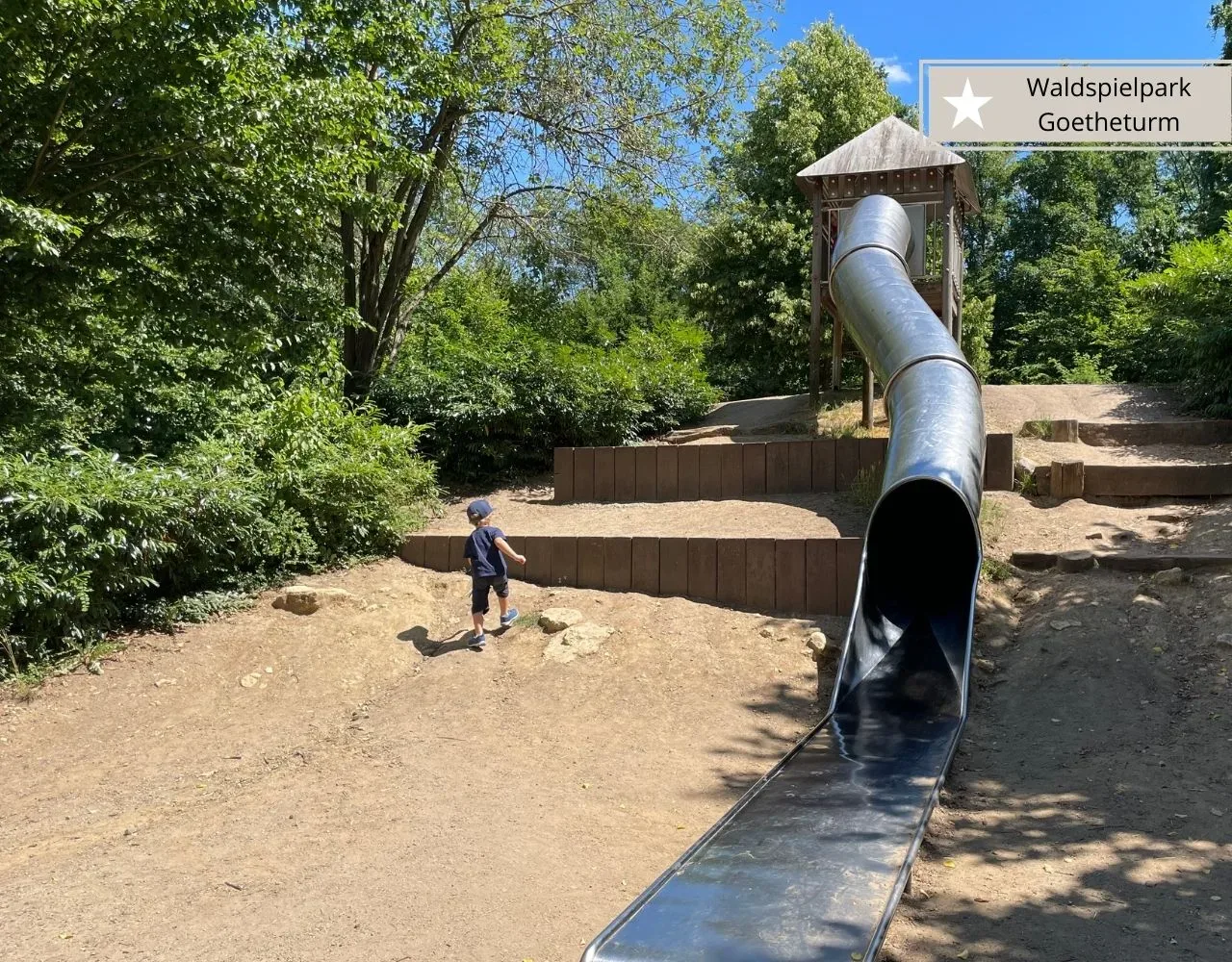 beste Spielplätze in Frankfurt-Oberrad - Waldspielplatz Goetheturm mit toller Rutsche