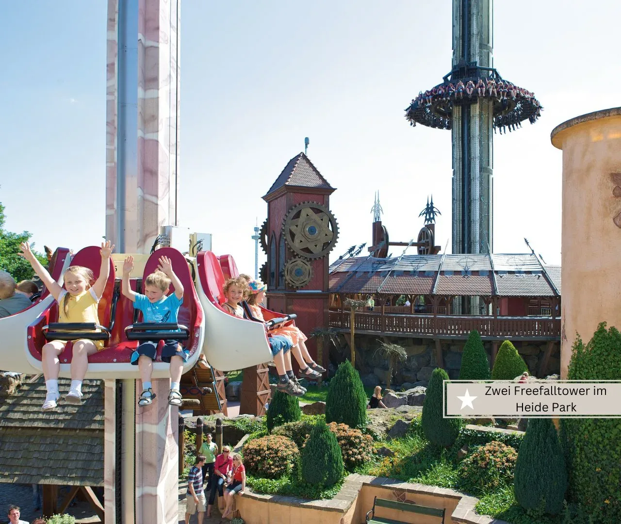 Freizeitparks in Niedersachsen - Kinderfreefall tower im Heidepark