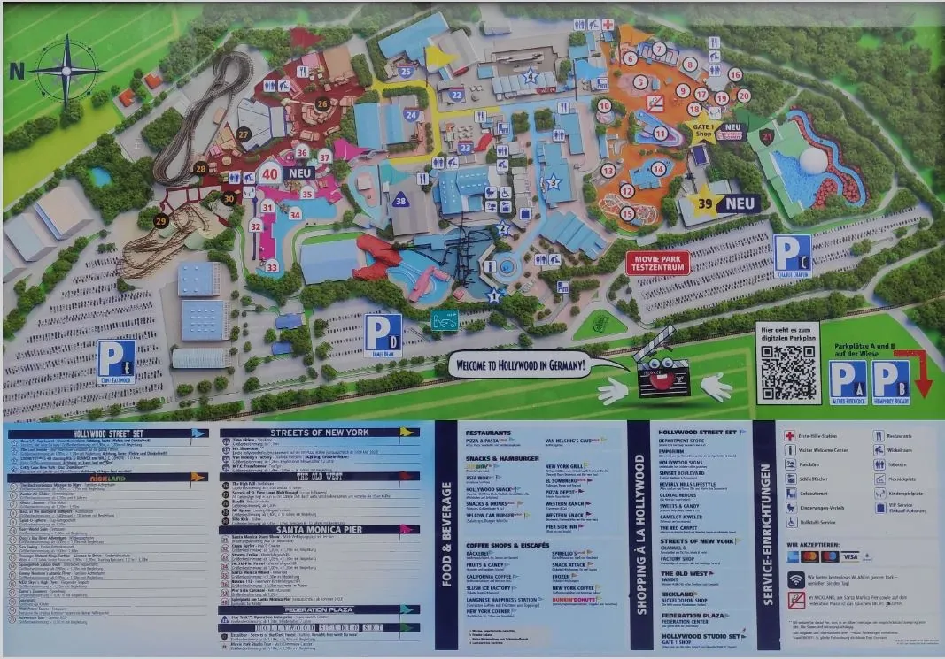 Movie Park mit Kleinkind - Parkplan