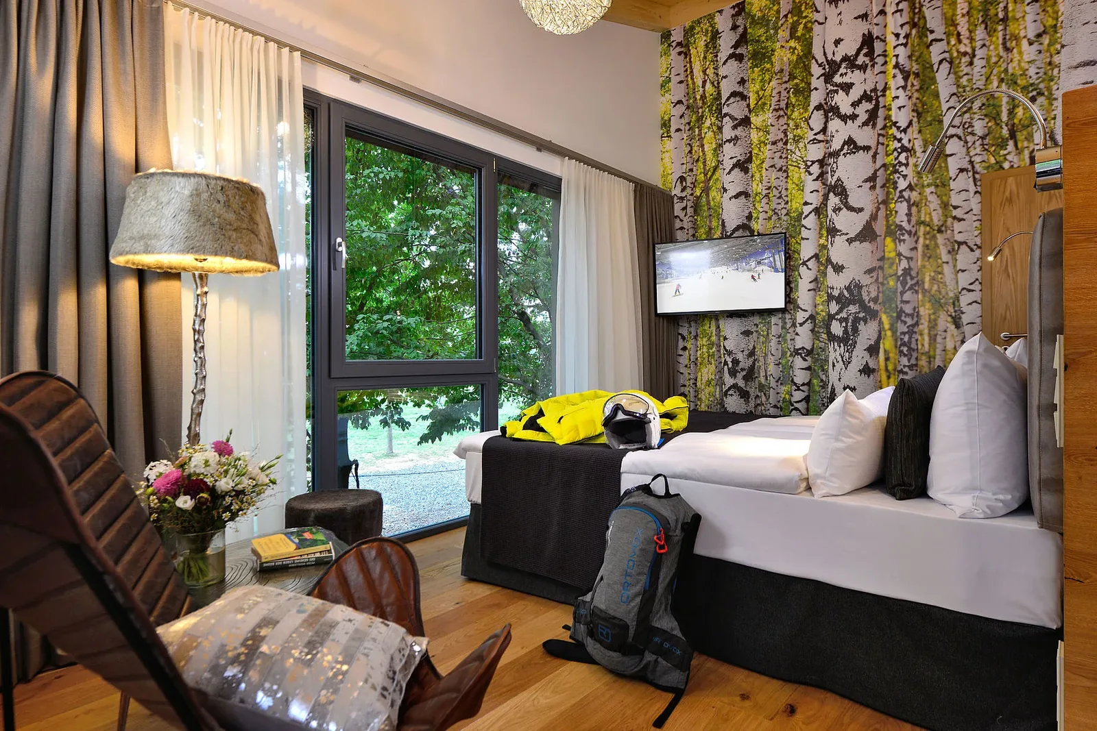 Baumhaushotels in NRW mit Kindern - Baumchalets Neuss innen