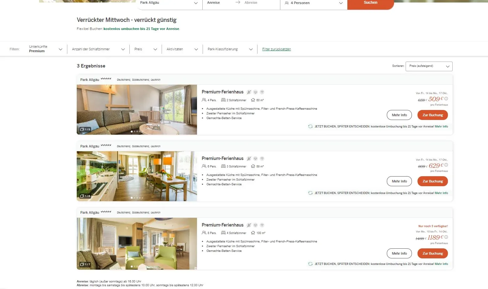 Verrückter Mittwoch Allgäu Premium Haus 7. September