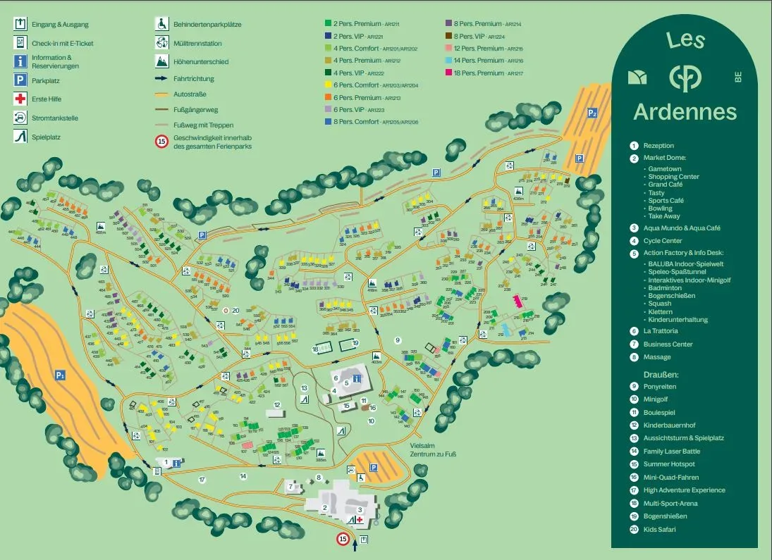 Parkplan Center Parcs Les Ardennes