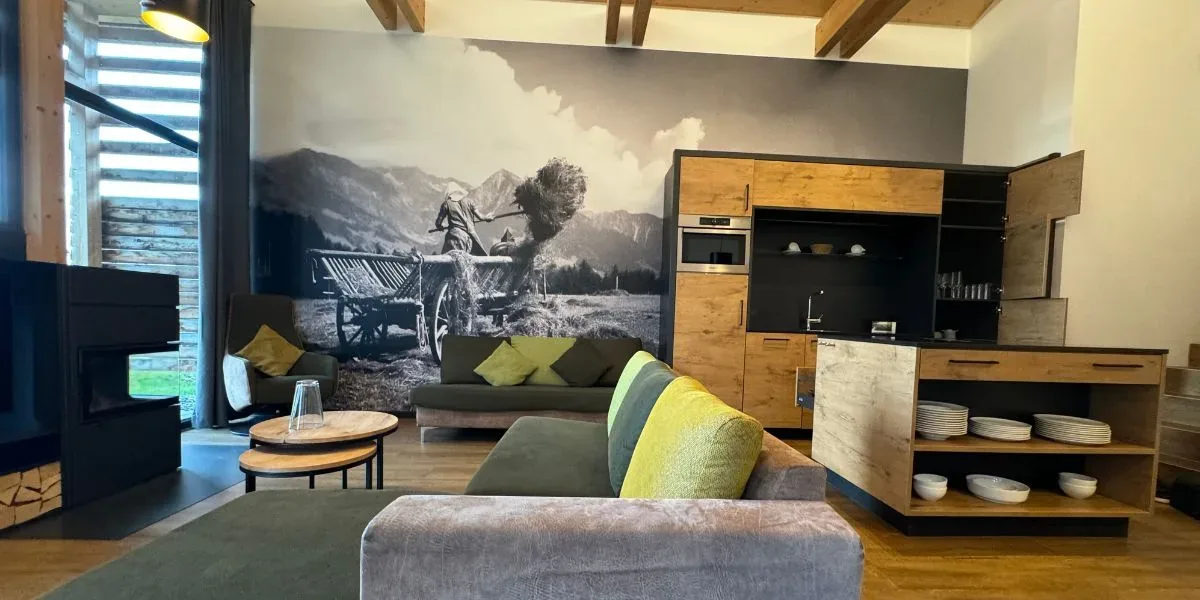 Reihe moderner Ferienhäuser im Center Parcs Park Allgäu