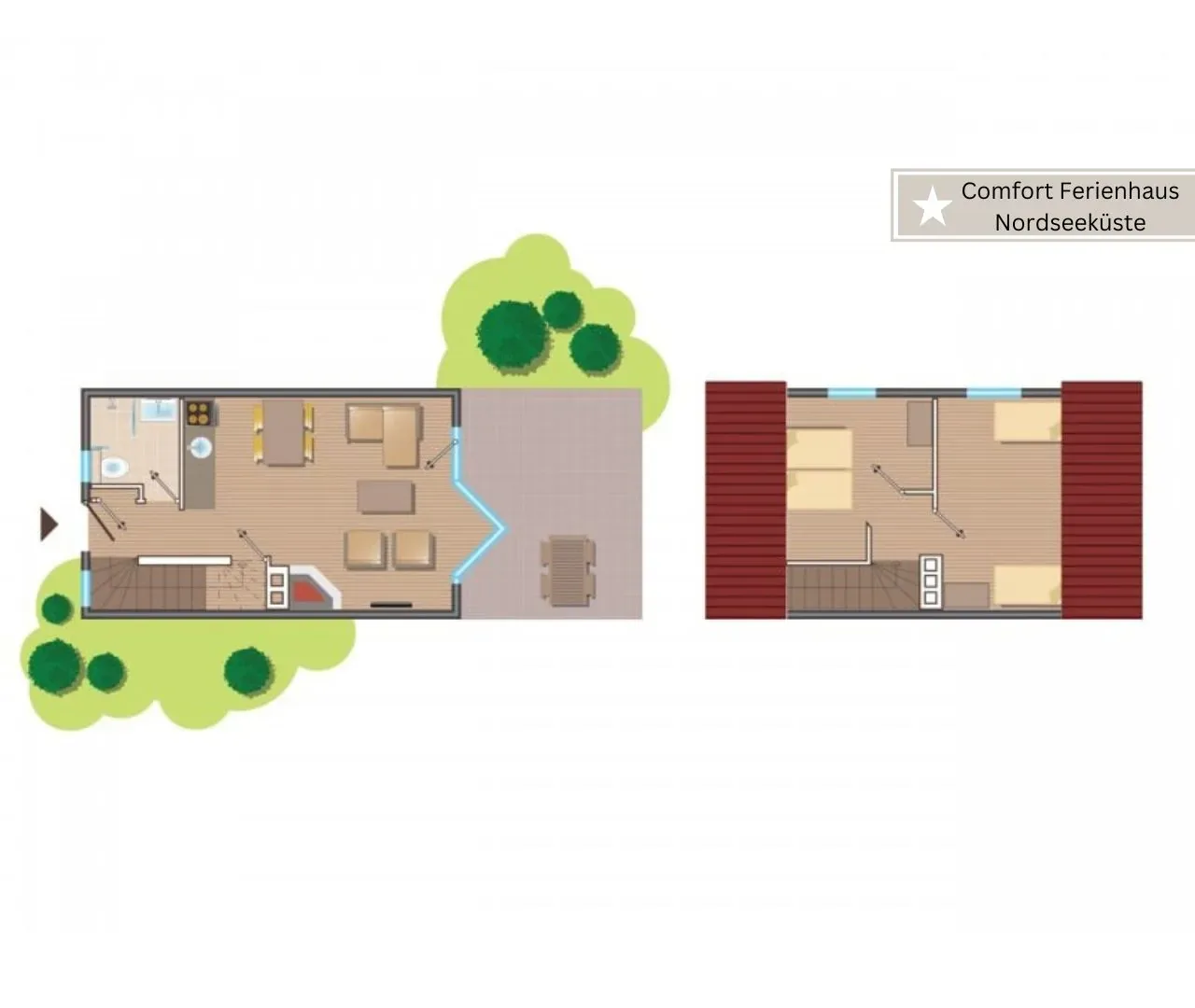 Center Parcs Nordseeküste mit Kleinen Kindern - Grundriss Comfort Ferienhaus