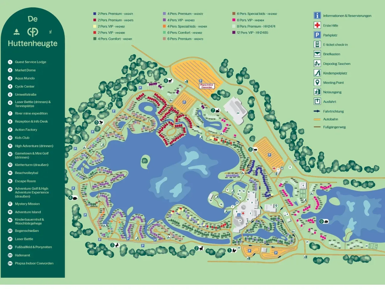 Parkplan und Lageplan De Huttenheugte