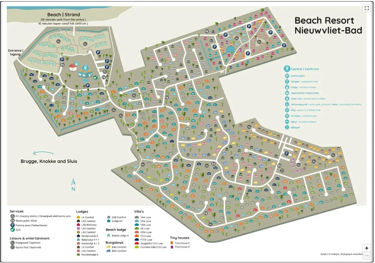 Parkplan Roompot Beach Resort Nieuwvlet-Bad
