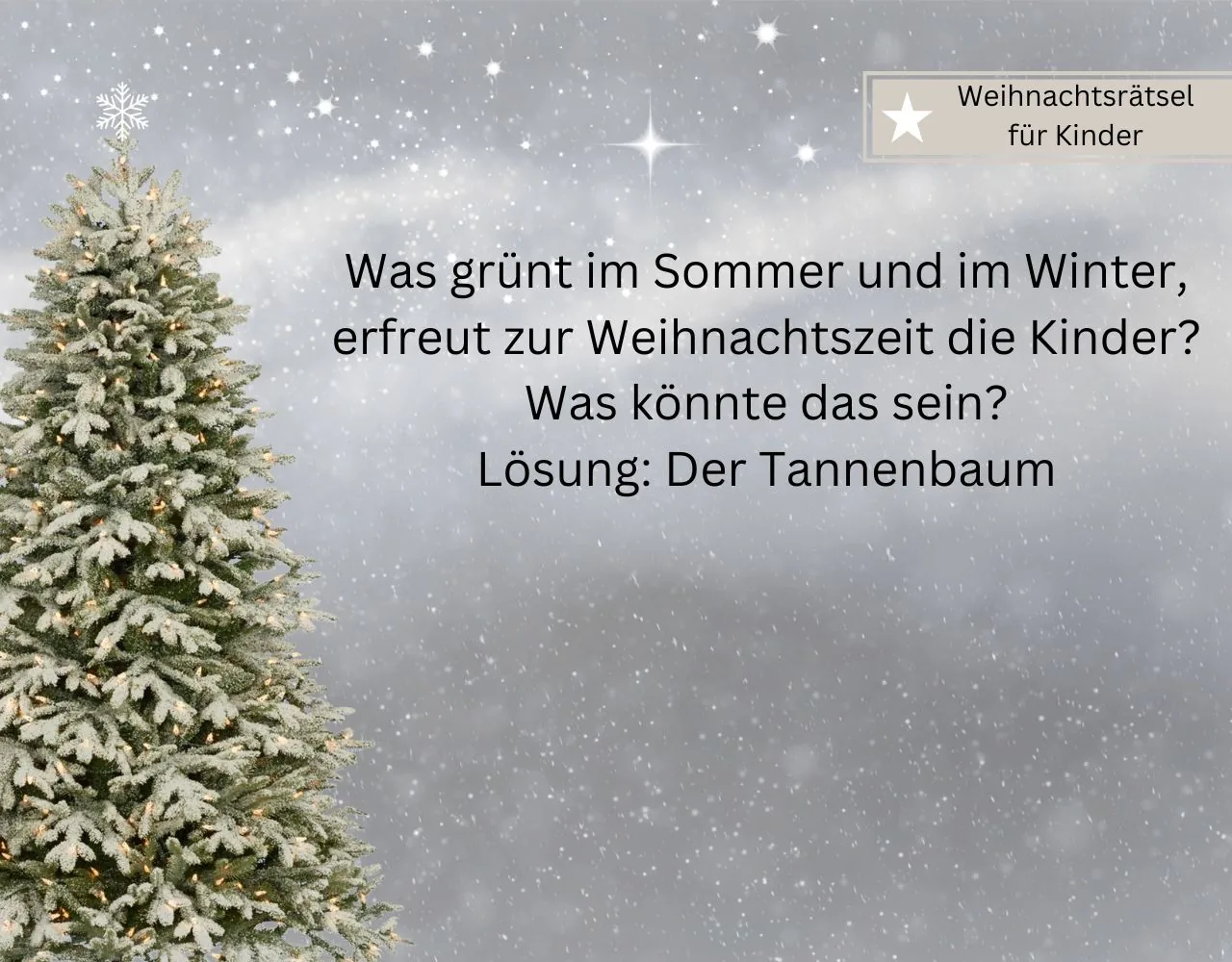 Weihnachtsrätselfragen für Kinder mit Lösung