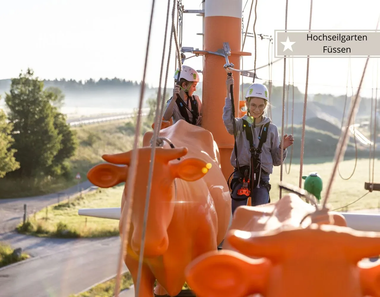 Klettern im Allgäu mit Kindern - Im Hochseilgarten mit Teenager