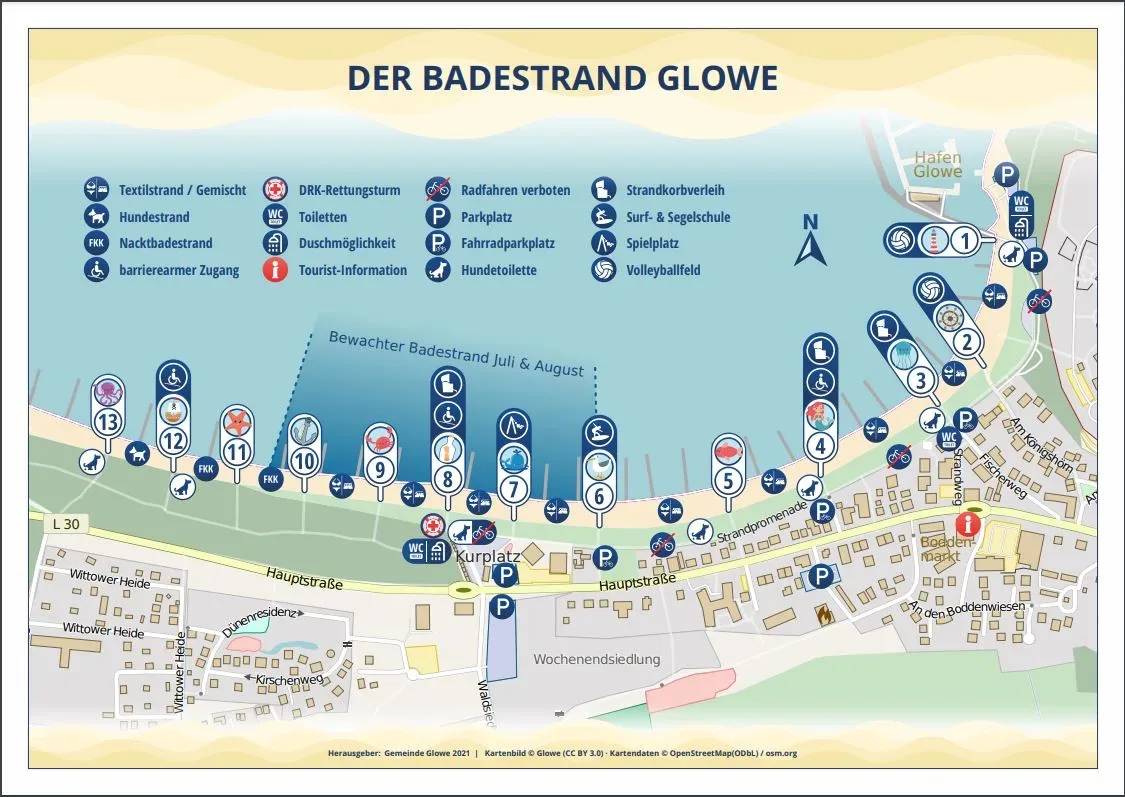 Ausflüge und Aktivitäten auf Rügen - der Sandstrand bei Glowe