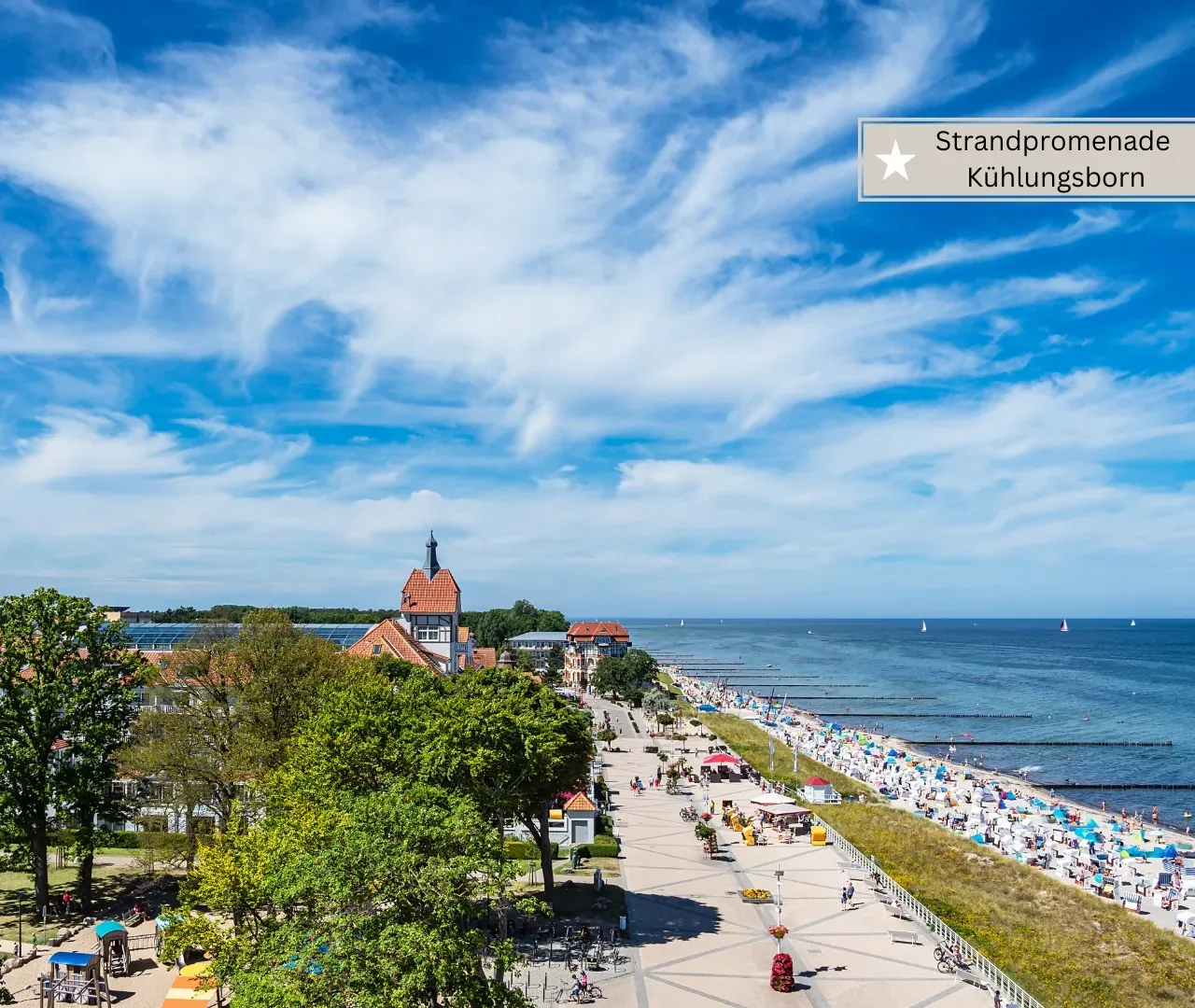 beste Ostseestrände für Familien - Strandpromenade Kühlungsborn mit tollen Spiekplätzen