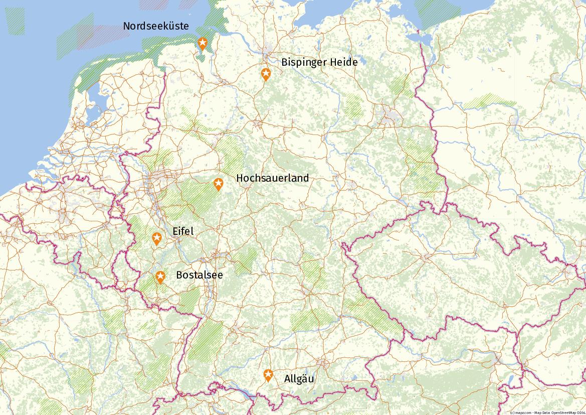 Die Center Parcs Deutschland Karte