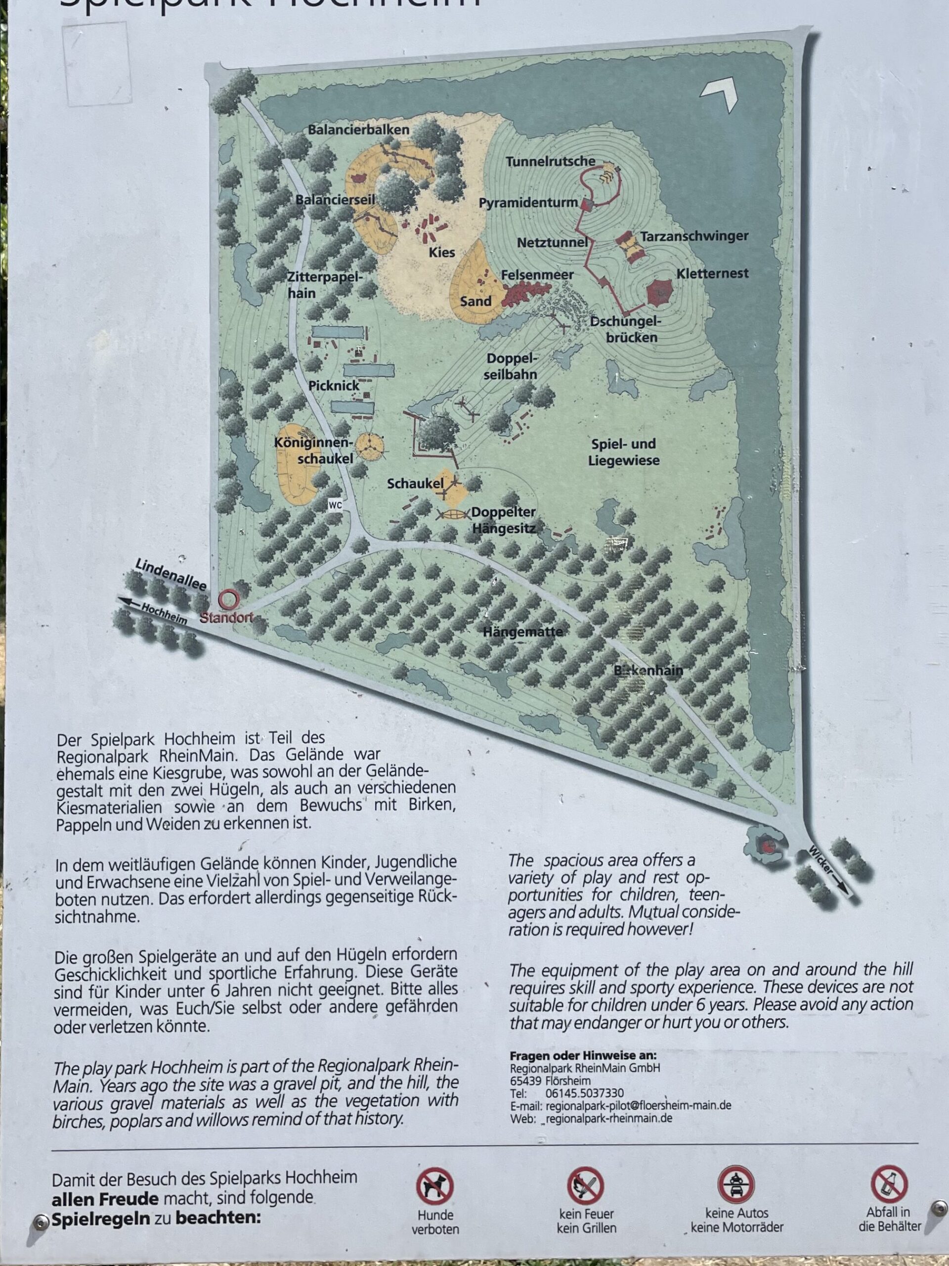 Karte Spielpark Hochheim