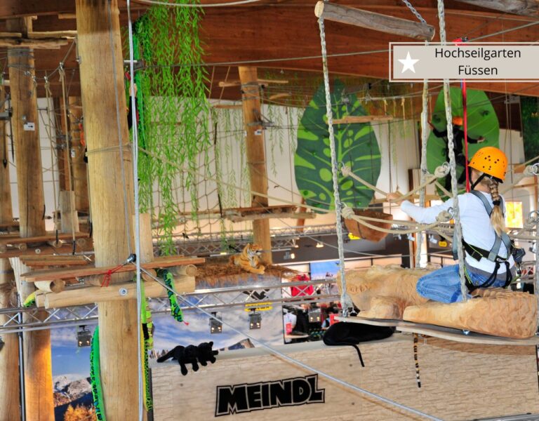 Klettern im Allgäu bie Füssen im Hochseilgarten