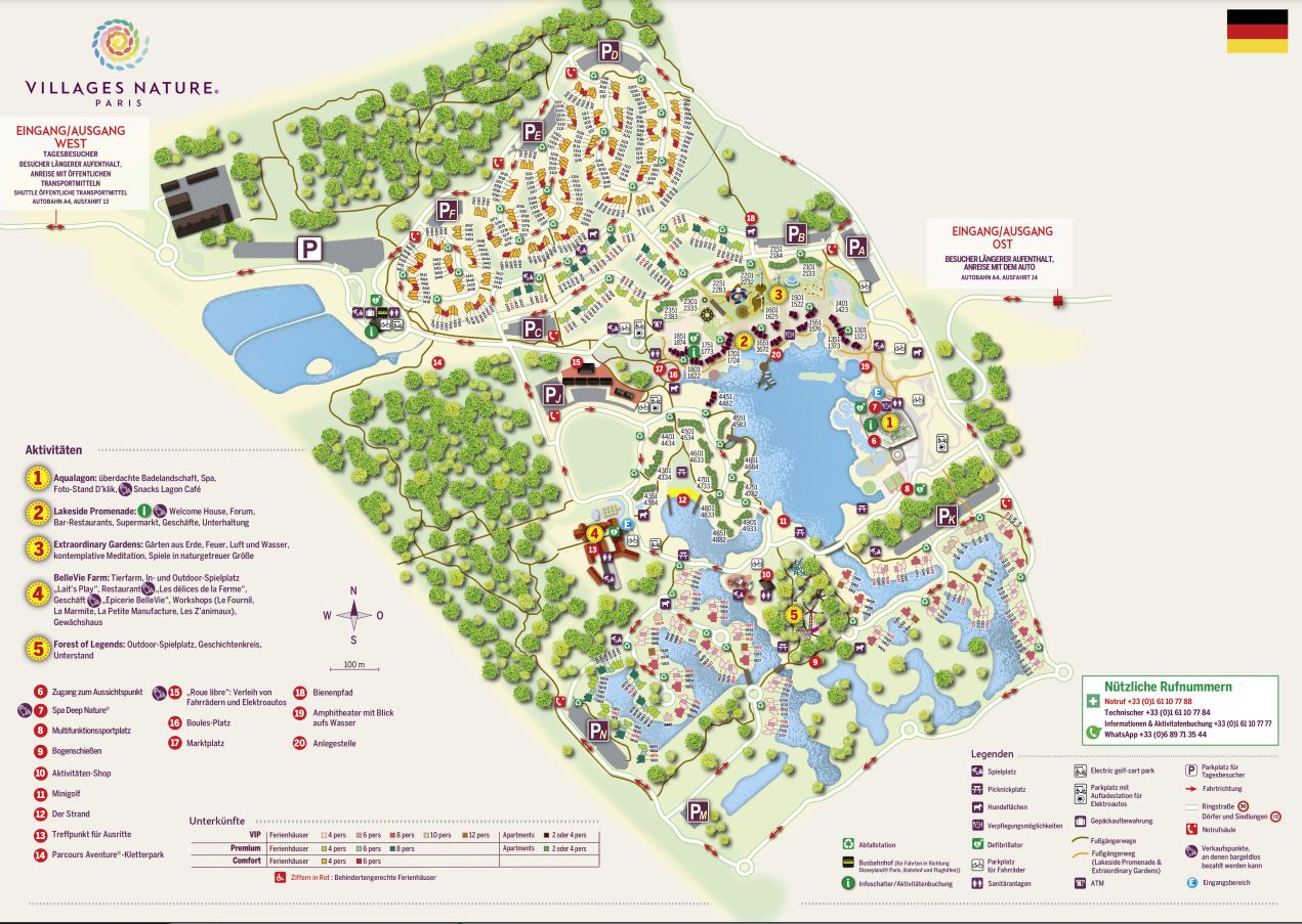 Center Parcs in Frankreich - Villages Nature® Paris Parkplan nahe Disneyland