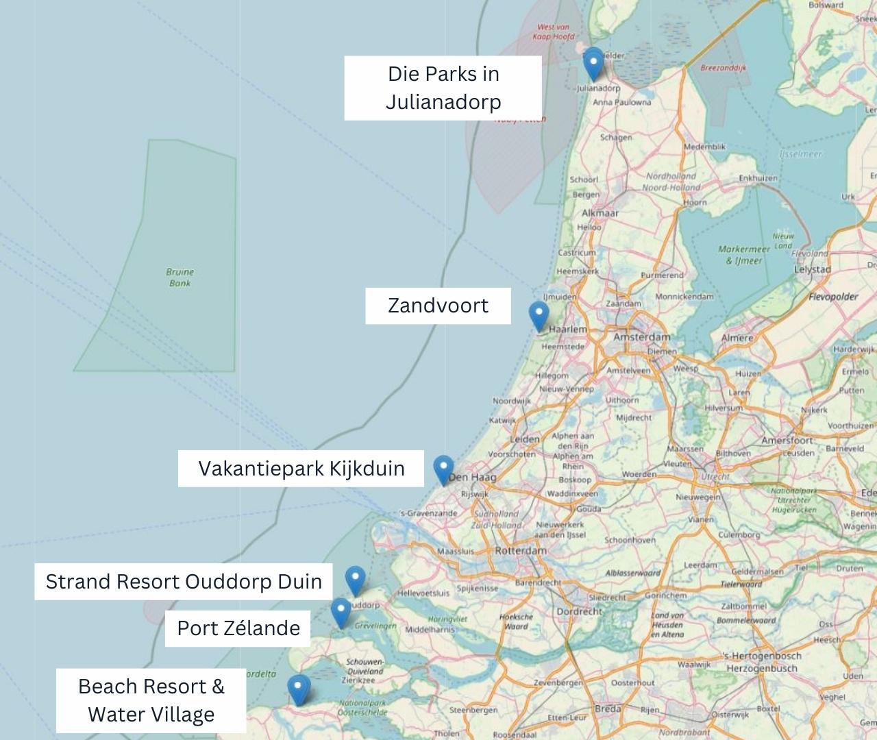 Bester Ferienpark in Holland am Meer auf einer Karte (1)