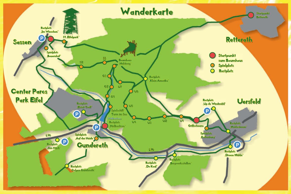 Center Parcs Eifel und Umgebung - Wanderkarte