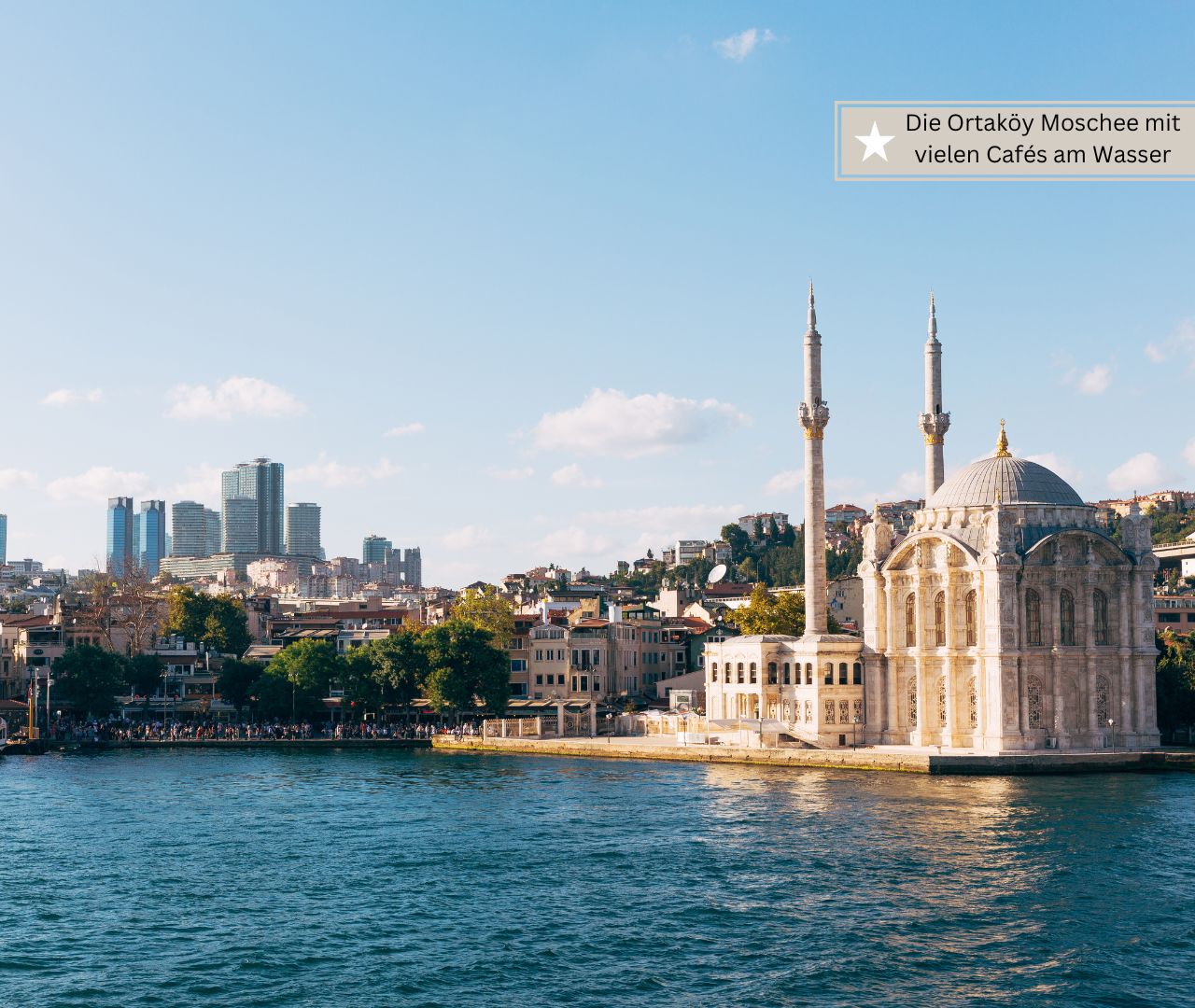 Istanbul mit Kindern - Ortaköy Moschee vom Wasser aus