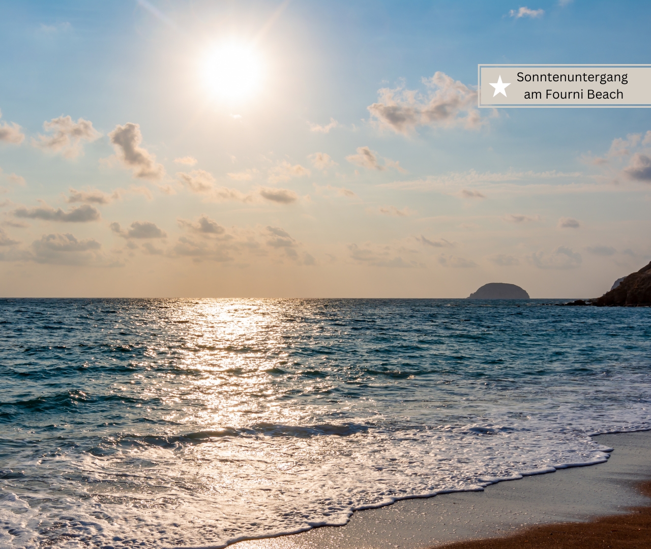 Der schönste Strand auf Rhodos für Familien -Fourni Beach mit Sonnenuntergang
