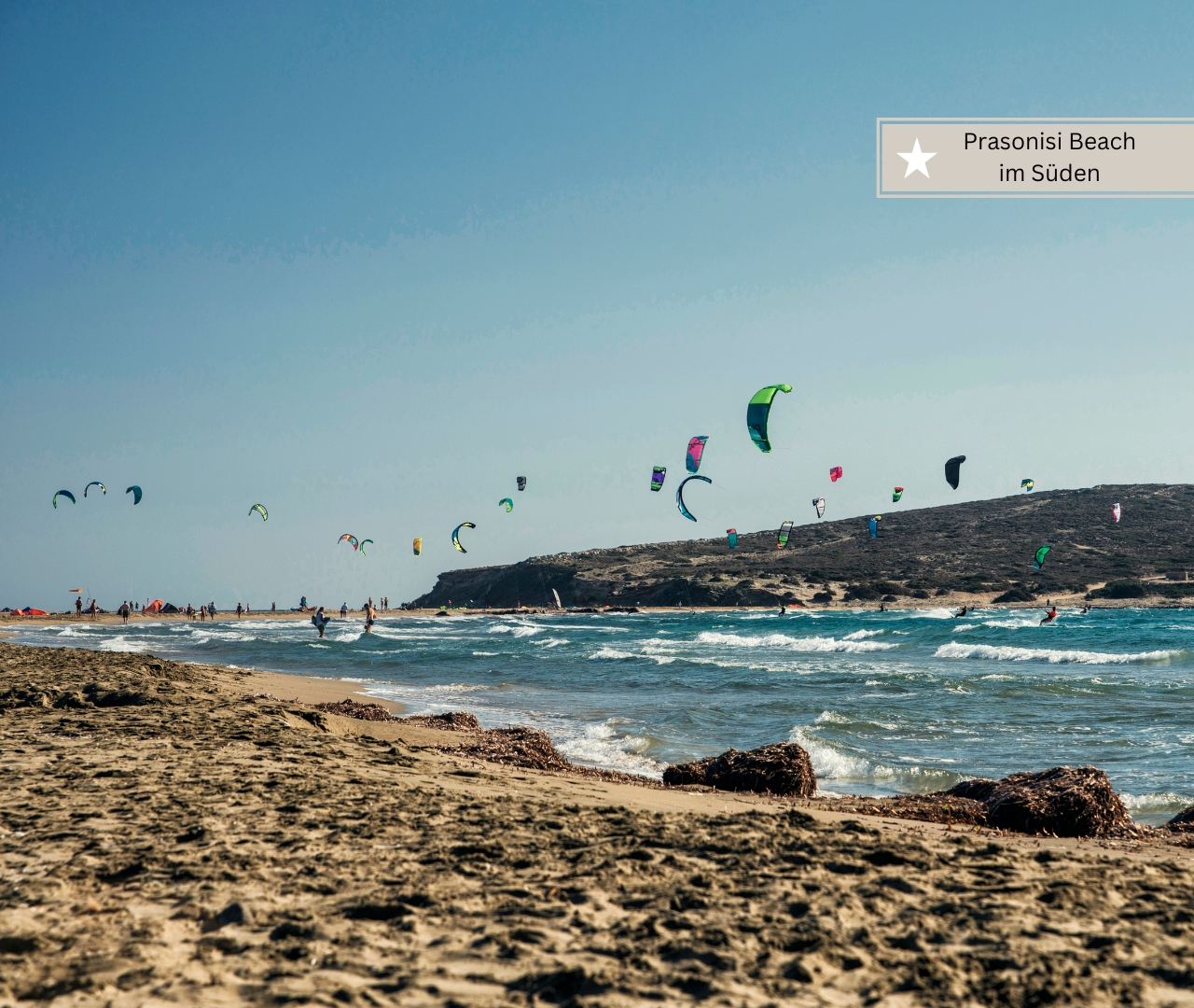Der schönste Strand auf Rhodos für Familien -Prasonisi Beach für Kiter und Windsurfer