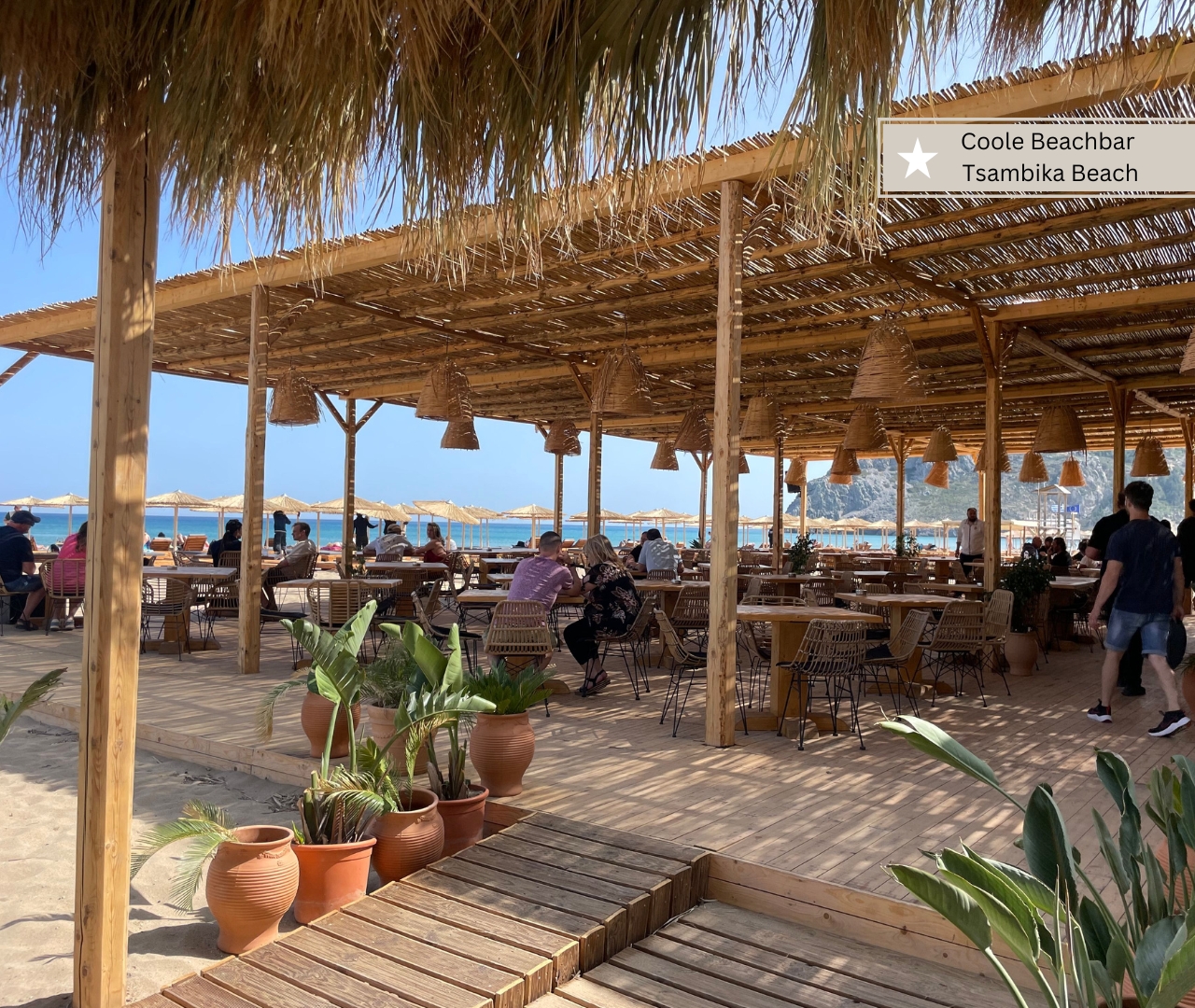 Die beste Strande auf Rhodos für Familien - Tsambika Beach mit Beachbar