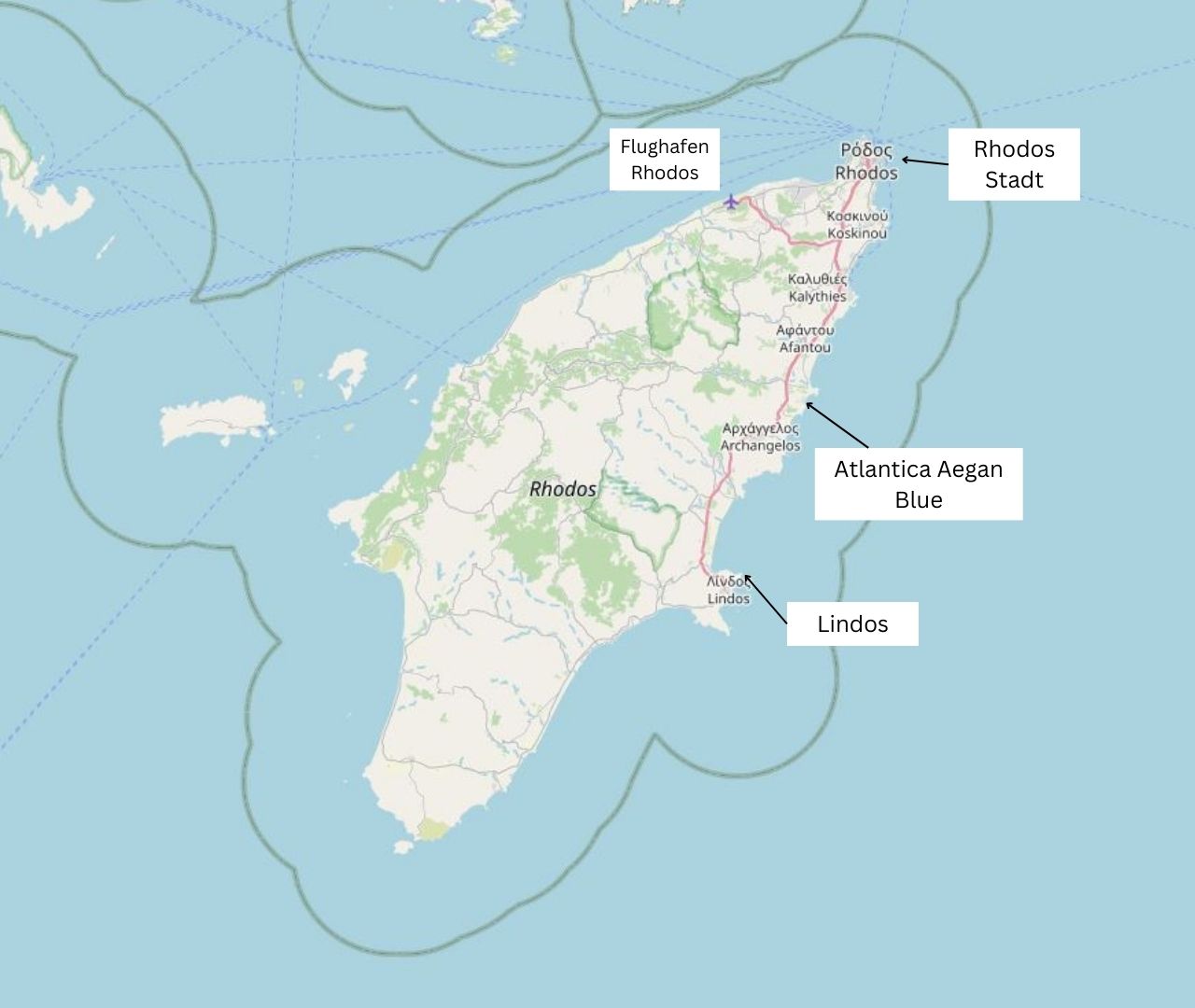 Atlantica Aegan Blue- Umgebung und Karte
