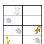 Sodoku für Kinder zum Auschneiden 4 x 4 (18)