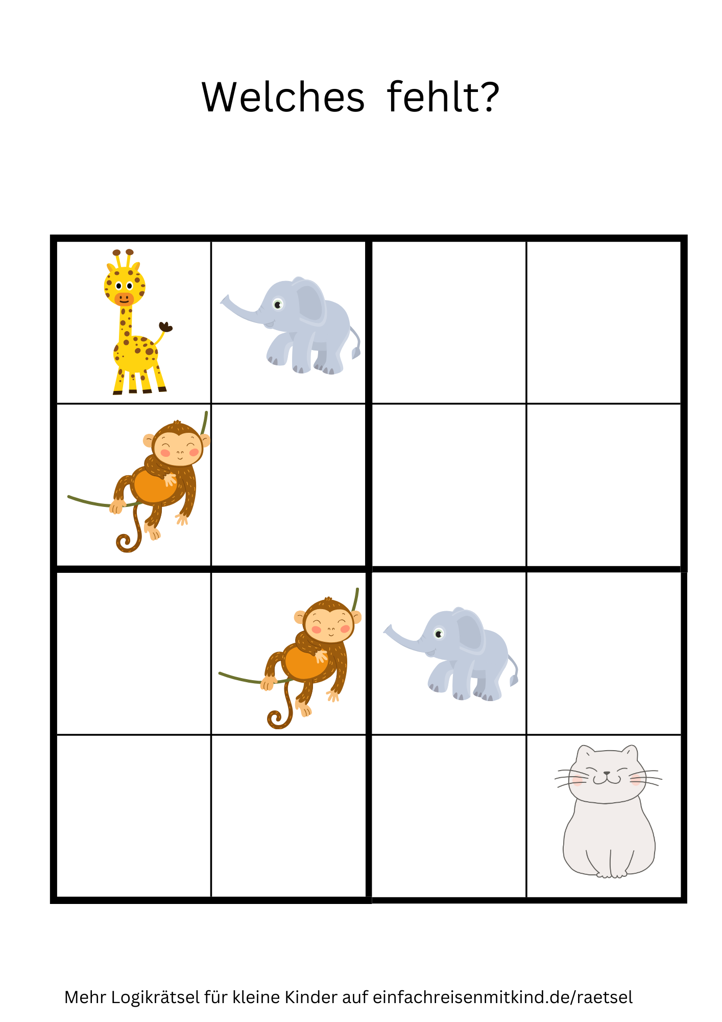Sodoku für Kinder zum Auschneiden 4 x 4 (3)