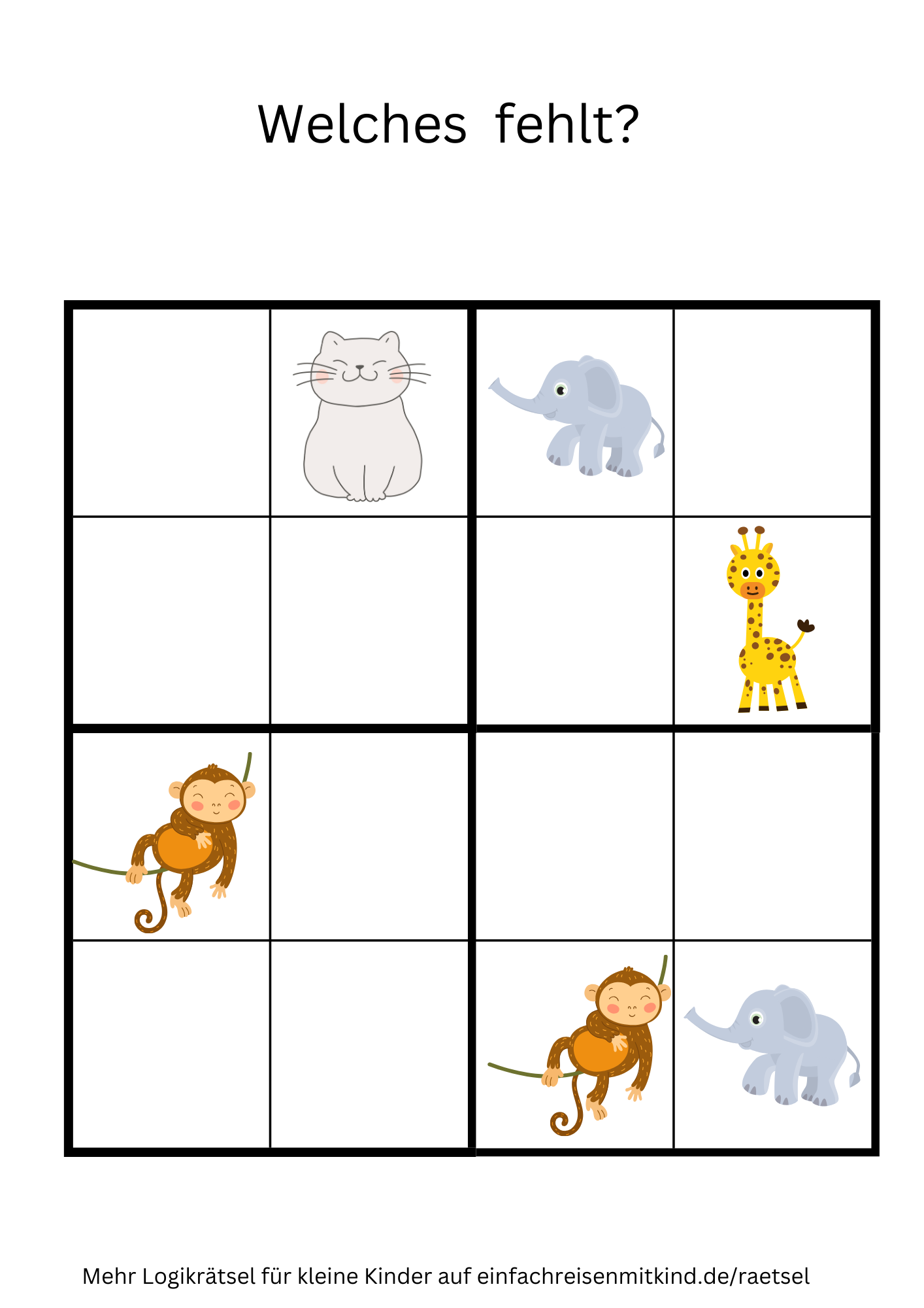 Sodoku für Kinder zum Auschneiden 4 x 4 (9)
