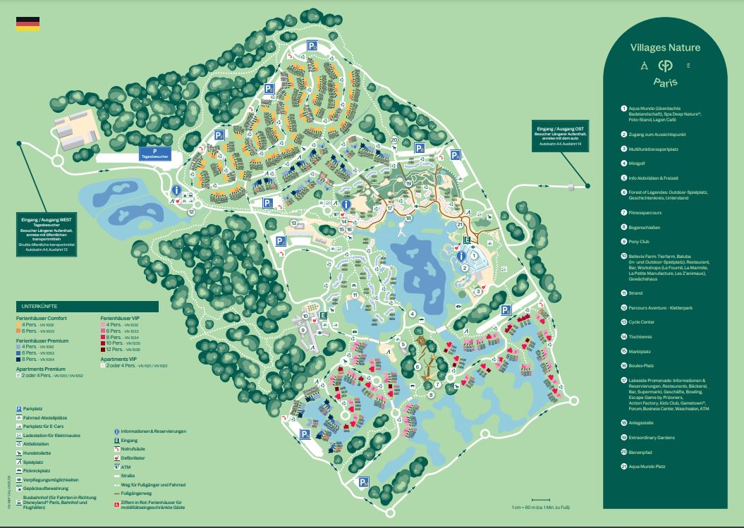Center Parcs Villages Nature Paris Parkplan